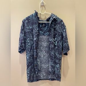 mens blue hawaiian shirt